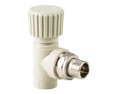 фото Вентиль для радиатора угловой PPR 25х3/4, серый, RTP