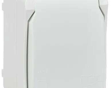 фото FORS Розетка 1-местная с заземлением для открытой установки 16А IP54 РСб20-3-ФБ белый ФОРС