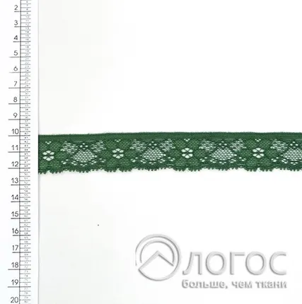 Фото №0 Кружево стрейч 25мм, И,, зеленый