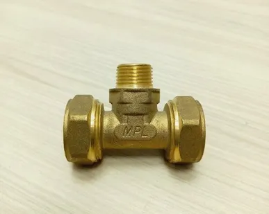 фото Обжимной тройник 26х1/2" н/р х26, Hydrosta, цанговый, комбинированный, наружная резьба. 1 шт