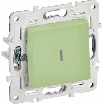 Фото №0 SKANDY Выключатель 1-клавишный проходной с индикацией 10А SK-V08G мятный IEK