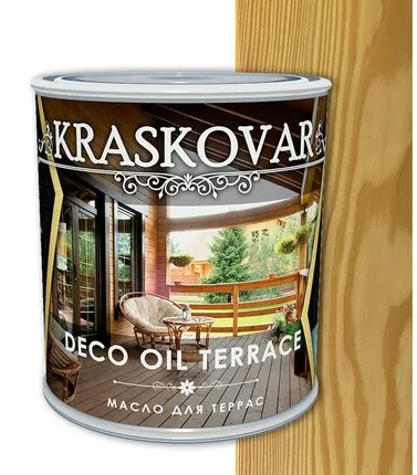 Фото №0 Масло для террас Kraskovar Deco Oil Terrace бесцветное 0,75 л