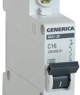 фото IEK Авт. выкл. ВА47-29 1Р 16А 4,5кА х-ка С GENERICA