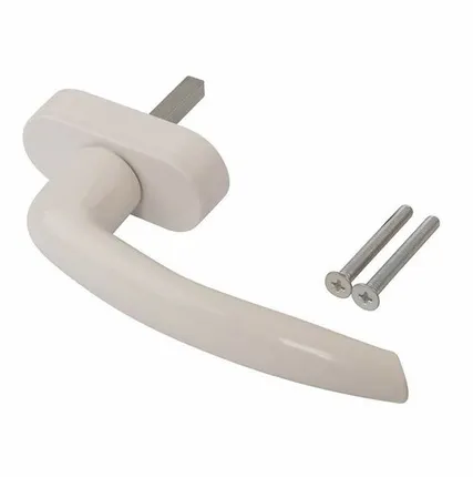 Фото №0 Ручка оконная Internika "Мелодия" алюминиевая 38 мм 45° + 2 винта 5х45 белый (9016)