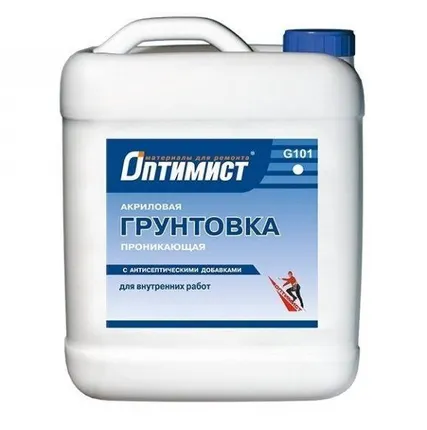 Фото №3 Грунтовка Оптимист проникающая для внутренних работ, 10л