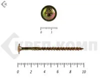 фото Саморезы с прессшайбой Torx, по дереву, желтый цинк 6.0х100 мм КРЕП-КОМП (100 шт)