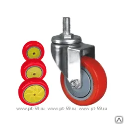 Фото №0 Колесо поворотное с болтом Lema CF3-PU-61-65-7