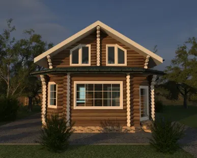 фото Сруб дома 8х11 м двухэтажный