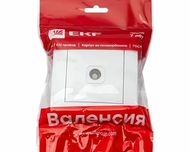 фото Валенсия розетка телевизионная 1-местная 75Ом 5-862МГц белая EKF PROxima