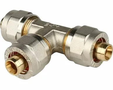 фото Тройник STOUT равнопроходный 16х16х16 для металлопластиковых труб винтовой