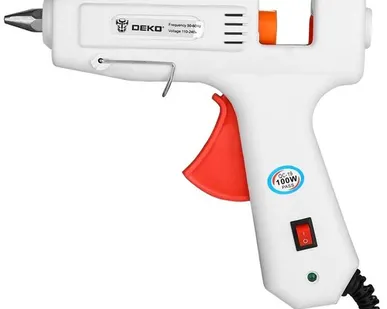 фото Клеевой пистолет DEKO DKGG100 SET4, 100 Вт, без аккумулятора белый