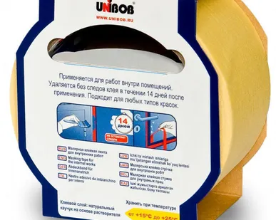 фото Клейкая лента малярная 25 мм х 50 м UNIBOB (72 шт/кор)