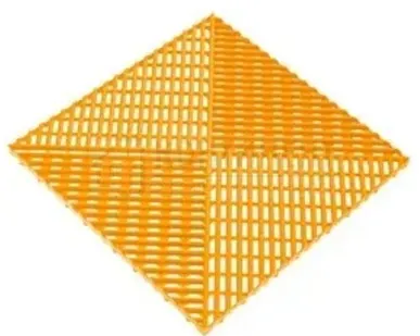 фото Решетка газонная c обрамлением 400х400х18мм, Жёлтый