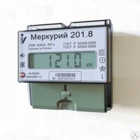 фото Счетчик Меркурий - 201.8 5/80А 230В ЖК 1 тариф