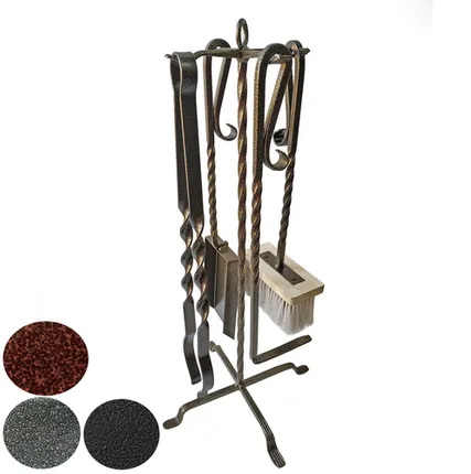 Фото №0 Набор для камина на стойке малый (4пред) медь