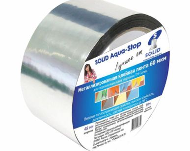 фото Скотч металлизированный Solid Aqua Stop 48мм 10м