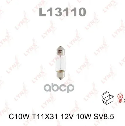 Фото №0 Лампа C10w 12V Sv8.5 T11x31 LYNXauto арт. L13110