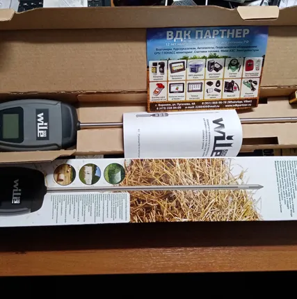 Фото №1 Влагомер термометр Wile-500 с компенсацией плотности тюка - для сена, соломы, силос