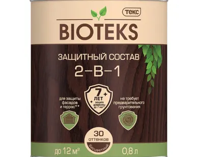фото Антисептик защитный лессирующий 2-в-1 Тик Биотекс (Bioteks) 0.8л