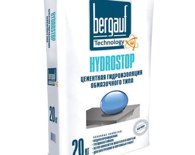 фото Гидроизоляция "BERGAUF Hydrostop", цементная  20кг./64