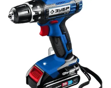 фото ЗУБР "Профессионал" Дрель-Шуруповерт, в Кейсе, 20В, 2 АКБ (2Ач)