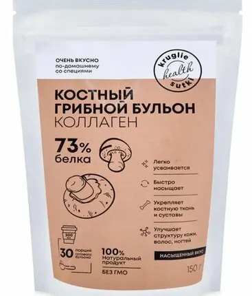 Фото №0 Kruglie Sutki Костный Бульон Грибной, 150 гр.