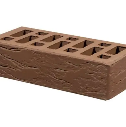 Фото №0 Кирпич лицевой керамический Коричневый «Рустик» пустотелый одинарный
