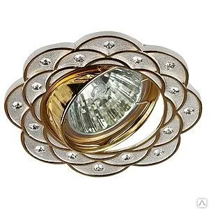 фото Светильник ЭРА KL38А GD/SL литой пов. cо стразами MR16, 12V/220V, 50W золот