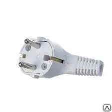 фото Вилка эл. угловая с/з цвет белый 16А