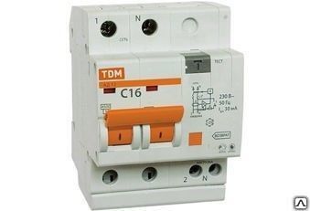 Фото №0 Автомат дифференциальный АД14 4Р 16А 10мА TDM