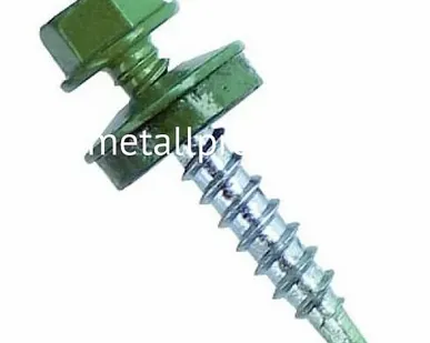 фото Саморез кровельный зеленый ral 6002 4,8x29 (упаковка) 250 шт