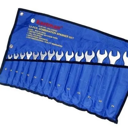 Фото №0 Набор ключей комбинированных 8-24мм, 14шт, полиров.хром, Россия