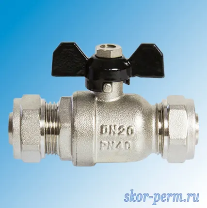 Фото №2 Кран для металлопластиковых труб 20х20 VЕRTUM Ц-Ц