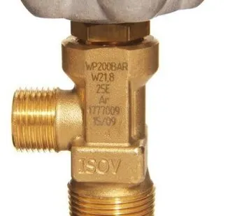 фото Вентиль баллонный GCE ВК-94 27 квадрат, O2, 200 бар, вх./вых.25E / G3/4" DIN 9 Нар, маховик - алюминий