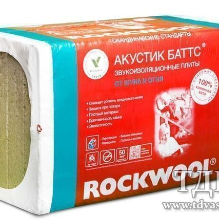 Фото №0 Роквул Акустик Баттс 1000х600х50мм (6 м.кв.)