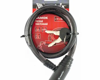 фото Замок тросовый универсальный, 12 х 650 мм MATRIX 91834