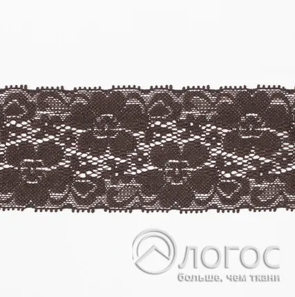 Фото №0 Кружево стрейч гипюр 1135 50 мм, т.коричневый