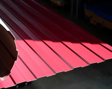 фото Профлист С-8 / красный / 0.45 мм. - RAL 3005 / Винно-красный - Глянцевая - с ЛКП - Второй - С-8 - Стандартные - Розница