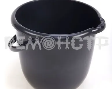 фото Ведро пласт 12л ЮниПласт черное (20) (ВМ)