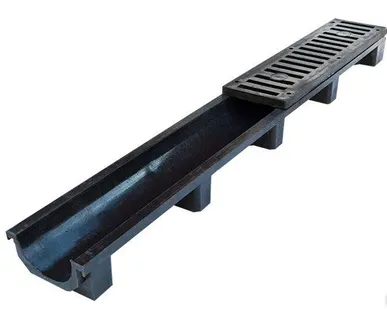 фото Водоотводный лоток полимерно-композитный 130x1000 мм h-130 мм черный 3 т 3522