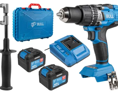 фото Бесщеточная ударная дрель-шуруповерт аккумуляторная BULL SR 1805/6 XLTpro, 18 В, 120 Нм, 2 АКБ х 6 Ач