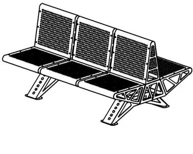 фото Скамейка двухсторонняя Трехсекционная С2-3 нж