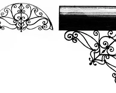 фото Кованый козырек над входом "Татьяна", арт. К.К.12