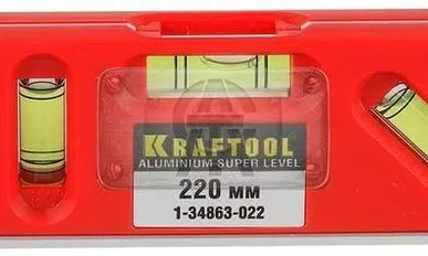 фото Уровень KRAFTOOL PRO DIRECTOR LEVEL с магнитом, 3 ампулы, 220мм