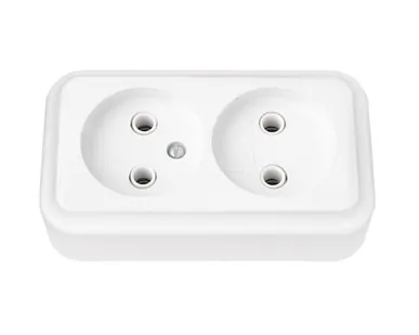 фото СВЕТОПРИБОР Розетка Пралеска 2 мест. б/з ОУ белая 16А 250В РА16-260 СВЕТОПРИБОР