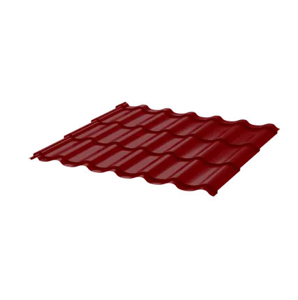 Фото №0 Металлочерепица МЧ2 Супермонтеррей 0.4 1.18 1м ПЭ RAL3005 красное вино