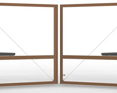 фото Каркас распашных ворот коричневый 3500х2000 мм