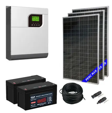 Фото №0 Солнечная электростанция 4.2 кВт*ч в сутки ECO GEL PWM+ 2024 МОНО с крепежом