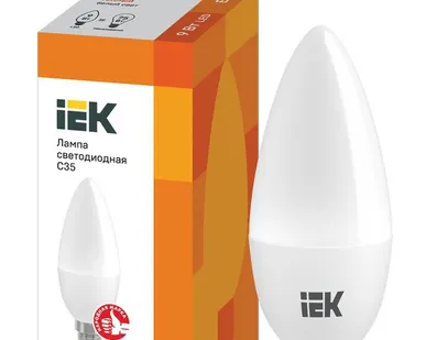 фото Лампа светодиодная ECO С35 свечеобразная 9Вт 230В E14 3000К теплый белый IEK