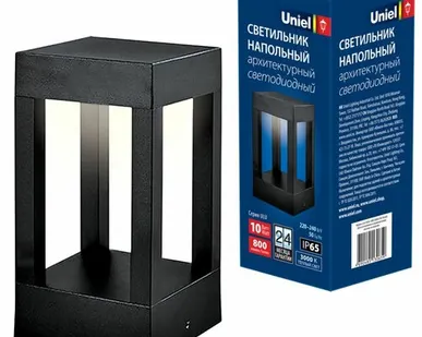 фото Светильник сд уличный ULU-T03A-10W/3000K IP65 BLACK архитектурный напольный корпус черный TM Uniel
